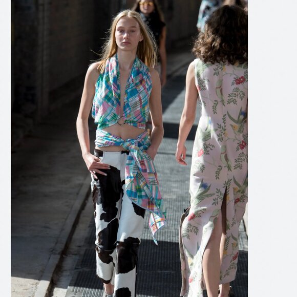 Marques Almeida Plaid Halter front tie top Size XS - Picture 6 of 12